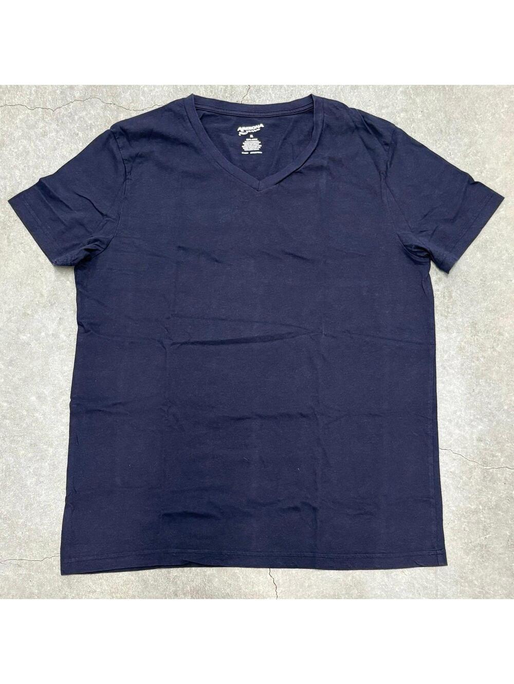 Arizona Jeans Plain Navy V Neck T Shirt